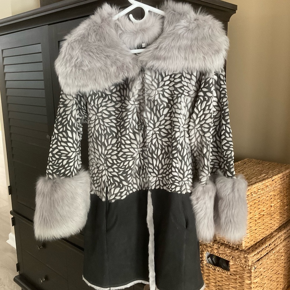 Christia lamb fur coat